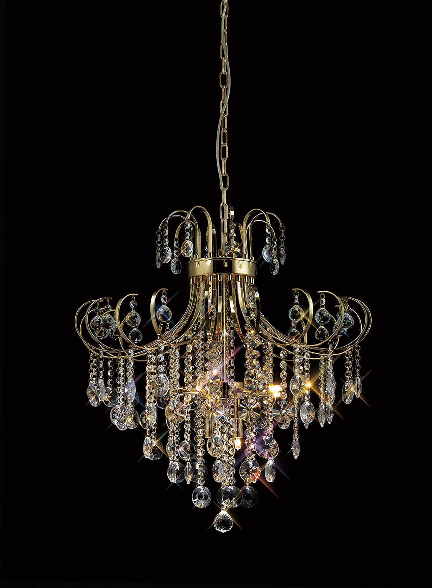 Rosina Crystal Ceiling Lights Diyas Multi Arm Crystal Fittings